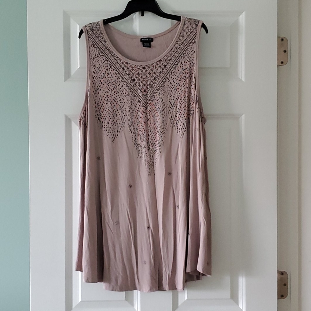 Feather print tank top